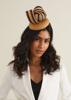 Beige Phase Eight Raffia Twist Pillbox Hats | 2504OWCVS