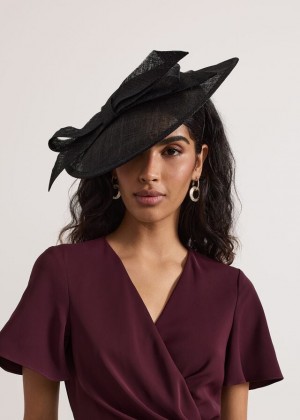 Black Phase Eight Black Bow Disc Hats | 7925SRIQZ