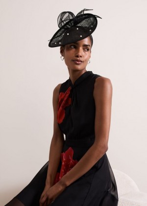 Black Phase Eight Black Pearl Trim Disc Hats | 9817SWZQH