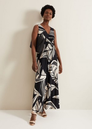 Black / Multicolor Phase Eight Artemis Abstract Dress | 4378INGKS