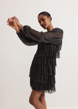 Black / Multicolor Phase Eight Nika Shimmer Dress | 2160SNFOJ