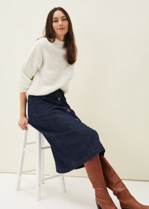 Blue Phase Eight Jessa Denim Pencil Skirts | 1765LEPOZ