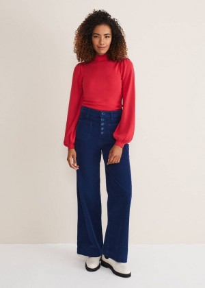 Blue Phase Eight Magsie Corduroy Wide Leg Trousers | 7938VBHAI