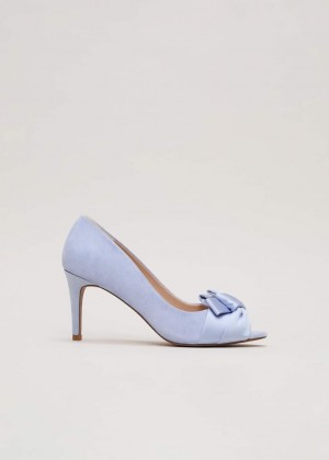 Blue Phase Eight Satin Twist Peeptoes Heels | 3204GFSXT
