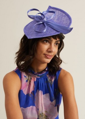 Blue Phase Eight Silk Bow Twist Disc Fascinator Hats | 4071HLKCW