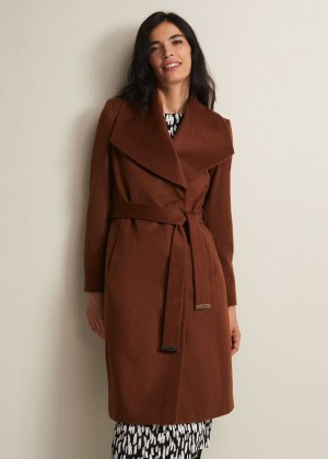Brown Phase Eight Nicci Tan Wool Smart Coats | 6357CQUSX