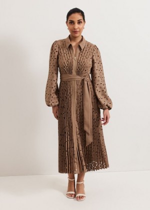Brown Phase Eight Petite Ryley Dress | 3254QSEFK