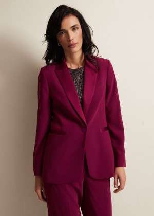 Burgundy Phase Eight Elandra Tux Coats | 6312DBHKU