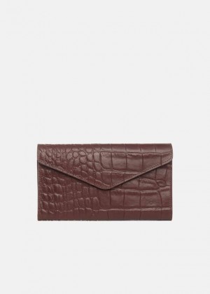 Burgundy Phase Eight Violet Foldover Purse Bags | 3498ANUZS