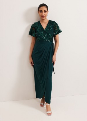 Dark Green Phase Eight Petite Minty Dress | 7351KICNU