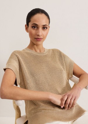 Gold Phase Eight Rylee Tabard Knitwear | 8405ZXKHA