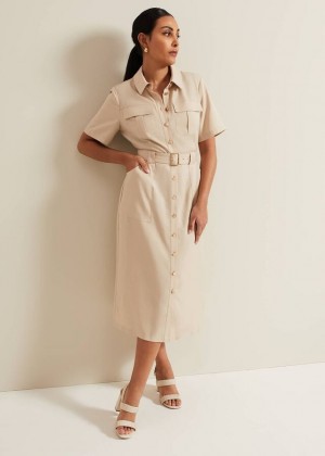 Grey Phase Eight Petite Willow Utility Dress | 0173IWNHK