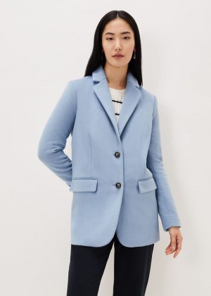 Grey / Blue Phase Eight Amara Wool Coats | 0372UJOWF