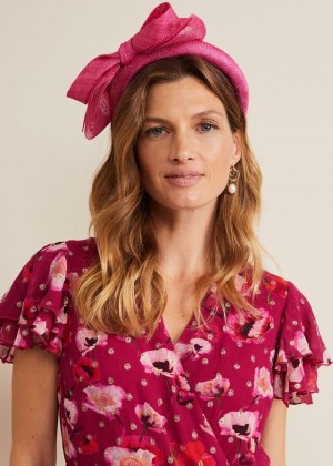 Light Pink Phase Eight Bow Padded Hats | 1479VIQRP