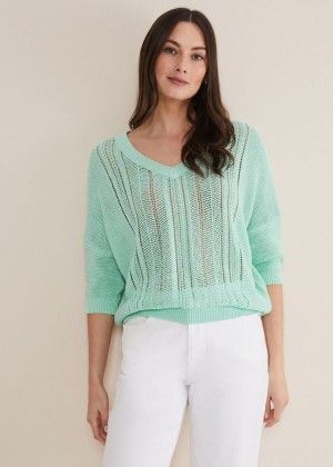 Mint Phase Eight Nadia Tape Knitwear | 3641KRGMO