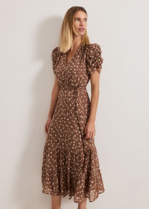 Multicolor Phase Eight Amy Spot Dress | 1473HCLMK