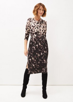Multicolor Phase Eight Corrie Abstract Spot Print Dress | 8603CZOQF
