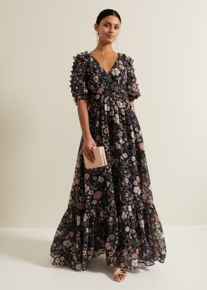 Multicolor Phase Eight Lesley Multi Coloured Floral Dress | 3426KGTEM