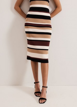 Multicolor Phase Eight Louisa Stripe Skirts | 6710AGBLY