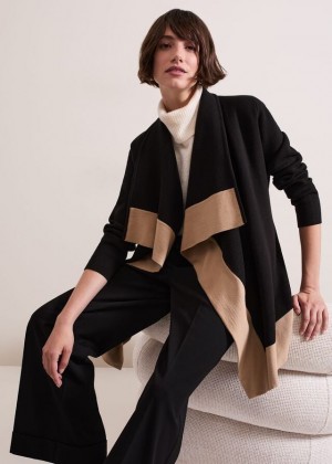 Multicolor Phase Eight Rae Waterfall Colour Block Coats | 0193VHLNP