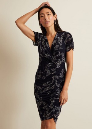 Multicolor Phase Eight Remi Floral Mesh Dress | 5306JHGCR