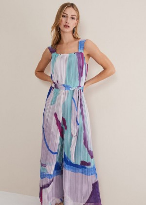 Multicolor Phase Eight Rhona Abstract Wide Leg Jumpsuit | 3684GEQJU