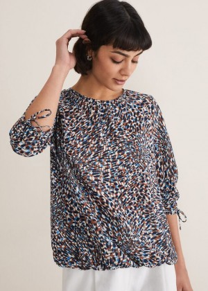 Multicolor Phase Eight Rosalind Printed T Shirts | 1723ONXLT