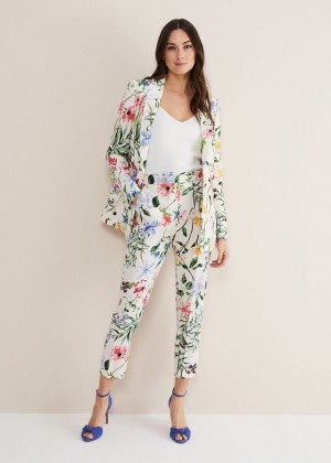 Multicolor Phase Eight Ulrica Floral Cigarettes Trousers | 6348MVYXZ
