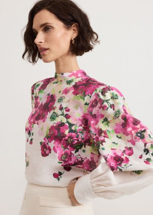 Multicolor Phase Eight Winnie Floral Shirts | 9408XCTYG