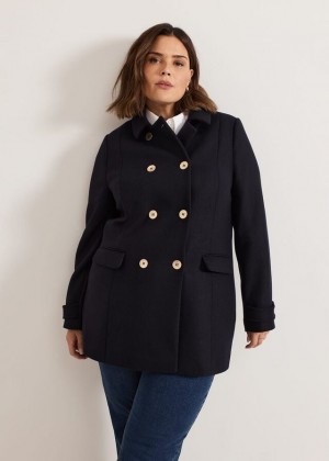 Navy Phase Eight Aurelie Wool Coats | 4089JAEOL