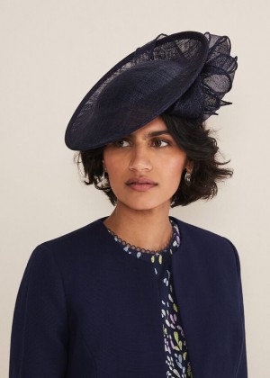 Navy Phase Eight Bow Detail Underband Fascinator Hats | 3691QYWXC