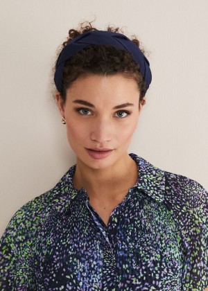 Navy Phase Eight Navy Plaited Hats | 8143CISAL