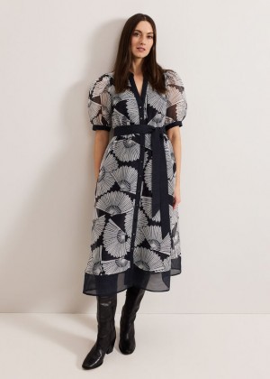 Navy Phase Eight Skylar Dress | 7843TXRVS