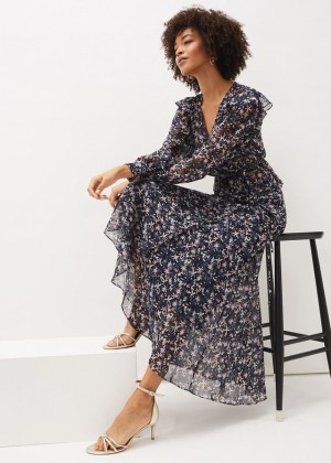 Navy / Pink Phase Eight Lola Floral Co-Ord Skirts | 1542VBOTF