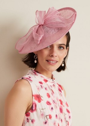 Pink Phase Eight Bow Detail Oval Fascinator Hats | 9741THSDP
