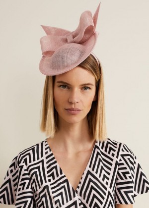 Pink Phase Eight Double Bow Disc Fascinator Hats | 7681JCPMI