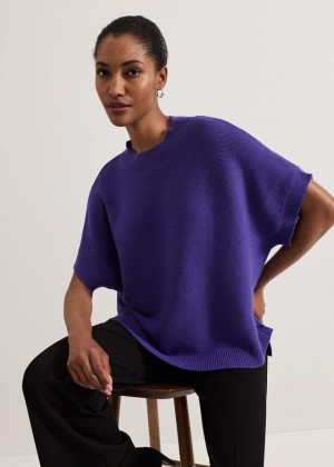 Purple Phase Eight Grace Sleeveless Tabard Knitwear | 8654TSZGD
