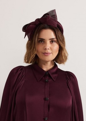 Purple Phase Eight Purple Padded Bow Hats | 8169UWOVF