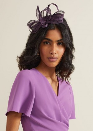 Purple Phase Eight Twist Bow Hats | 3079ROETF