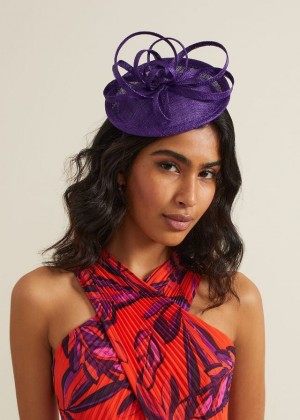 Purple Phase Eight Twist Disc Fascinator Hats | 0972UEFAH