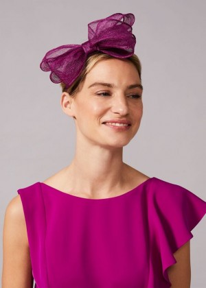 Purple Phase Eight Zalinda Bow Hats | 3128BRWKV