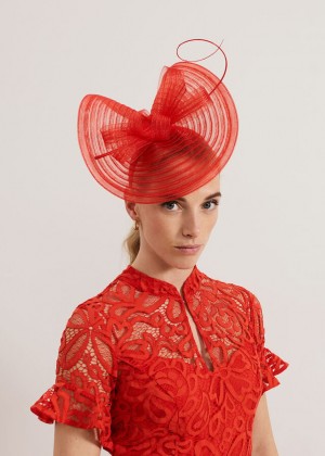 Red Phase Eight Red Twist Fascinator Hats | 3795SEWAD