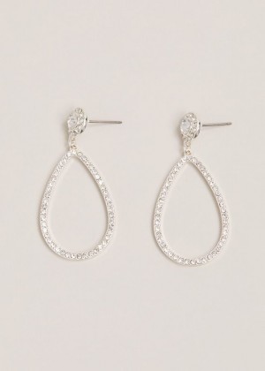 Silver Phase Eight Silver Sparkle Tear Drop Jewellery | 2345LDMVF