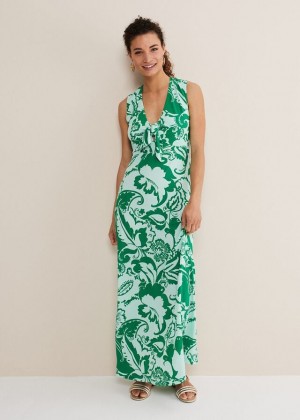 Turquoise Phase Eight Asiya Paisley Dress | 8926BGVYN