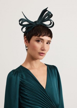 Turquoise Phase Eight Teal Oversized Bow Hats | 5794NQJIP