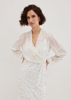 White Phase Eight Alexia Cover Up Jackets | 5638IPRGK