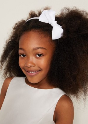 White Phase Eight Bow Hair Band & Clip Set Hats | 7531AZKHU