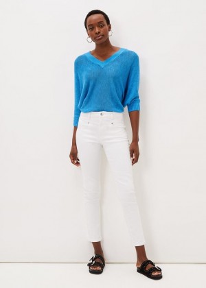 White Phase Eight Haileestitch Skinny Long Jeans | 3927NHVPA
