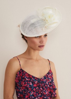 White Phase Eight Ivory Flower Fascinator Hats | 0816BRUGI