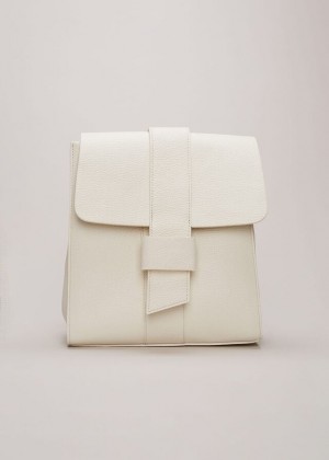 White Phase Eight Leather Backpack Bags | 8926QCBJH